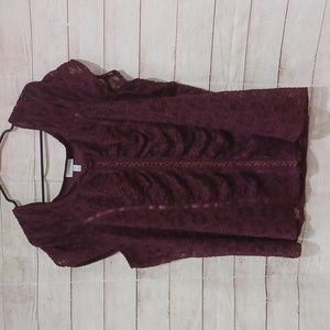 Fashion Bug 2x deep purple lace blouse